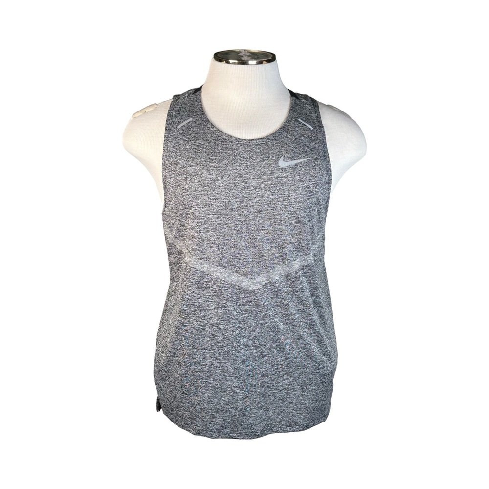 Nike Mens Dri-Fit Rise 365 Tank Top Size M Black Heather Reflective Silver NEW
